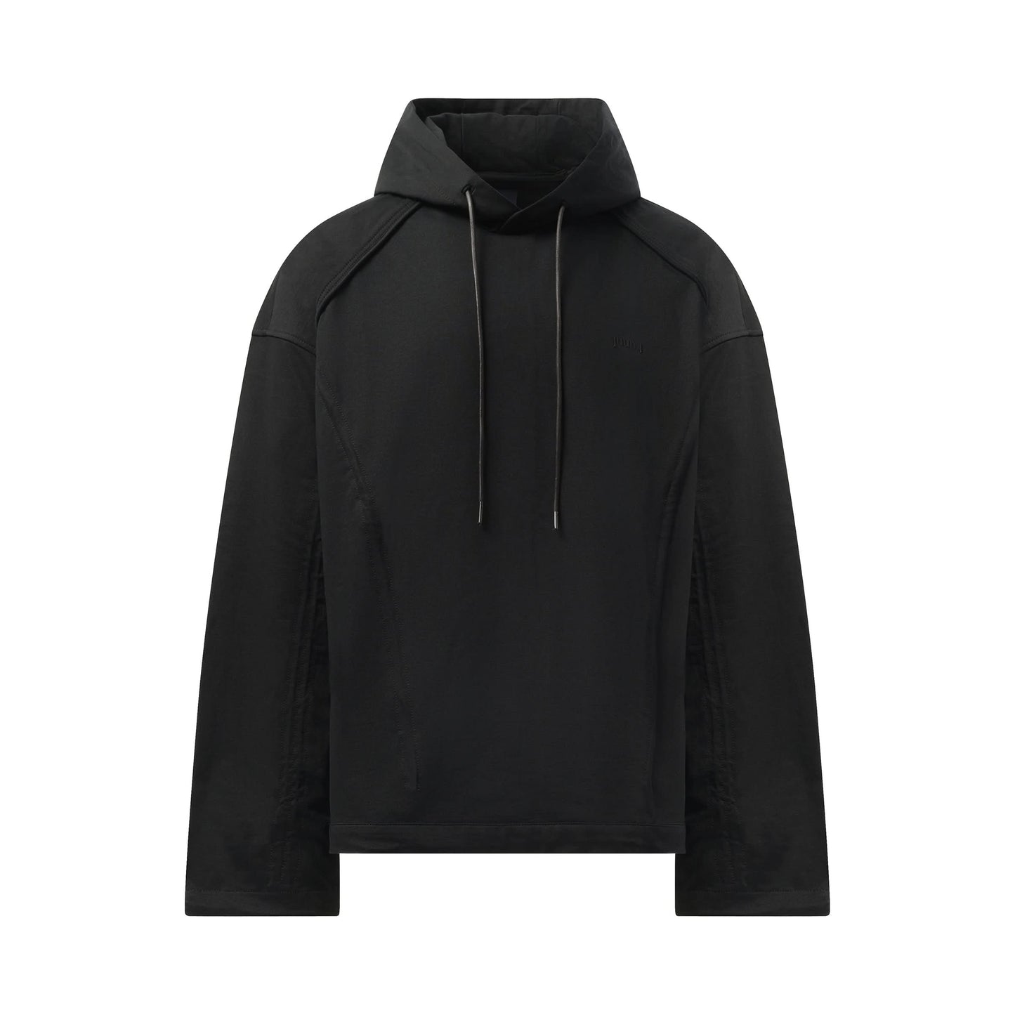 Multi String Over Hoodie in Black