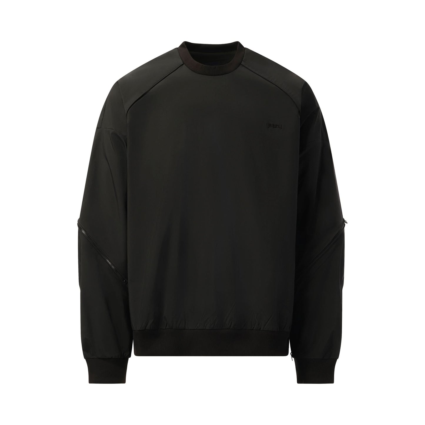 Oblique Zipper Sweatshirt in Black