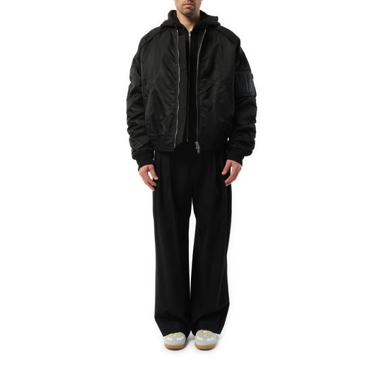 Hood Detachable MA-1 Blouson in Black