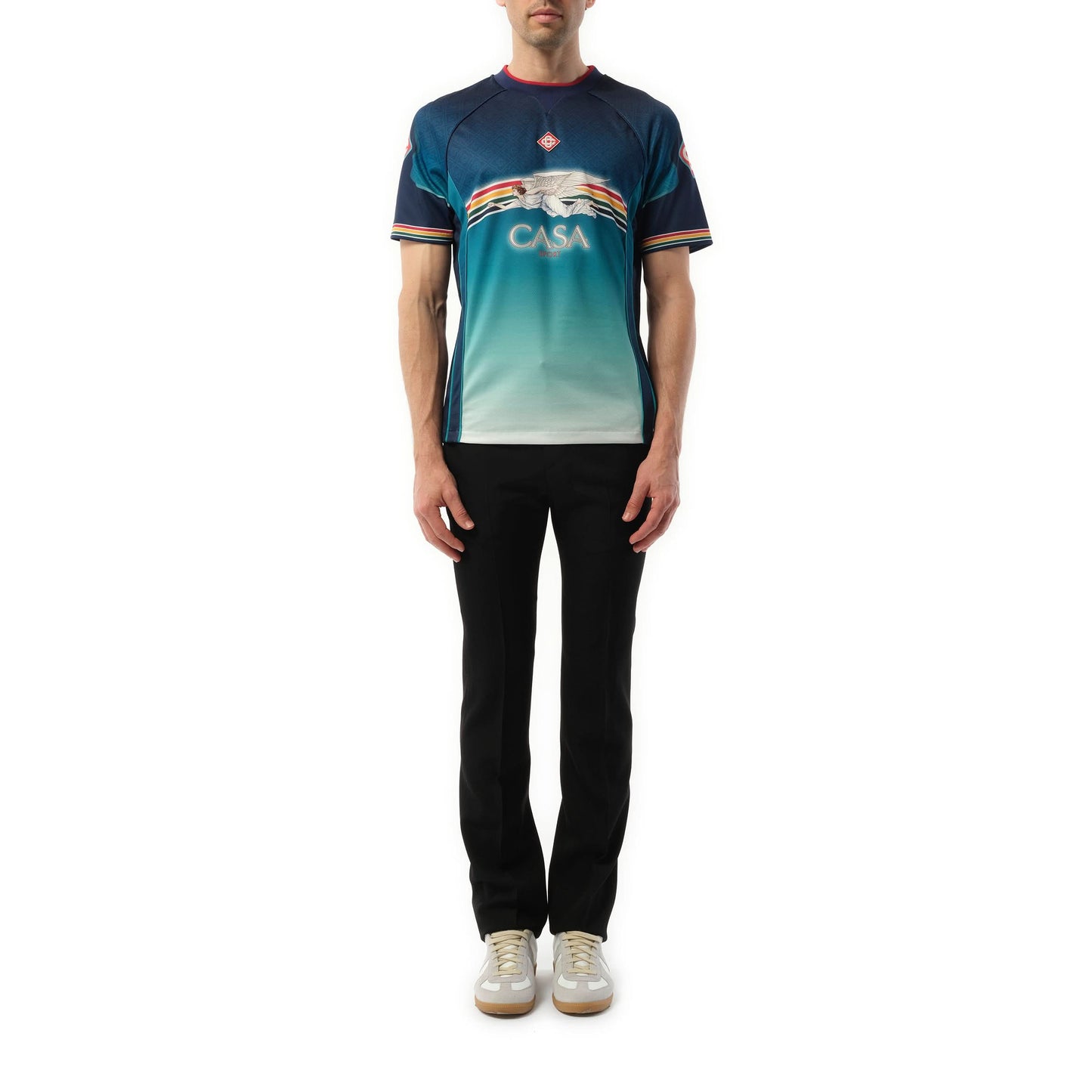 Casa Printed Football Top in Multicolour