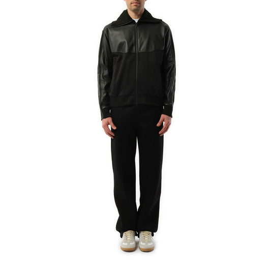 High Neck Lea Blouson in Black