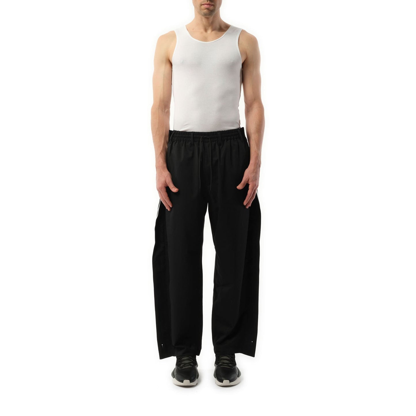 3 Stripe Refined Wool Track Pants in Black