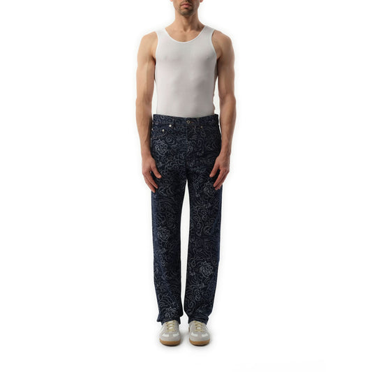 Asagao Tiger Straight Fit Jeans in Blue