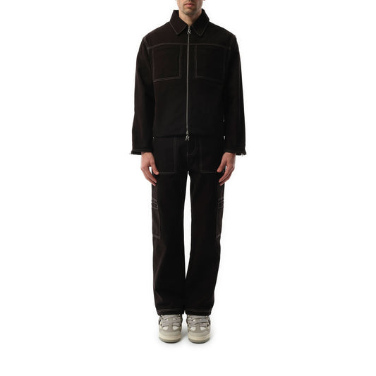 Contrast Stitch Smart Jacket in Jet Black