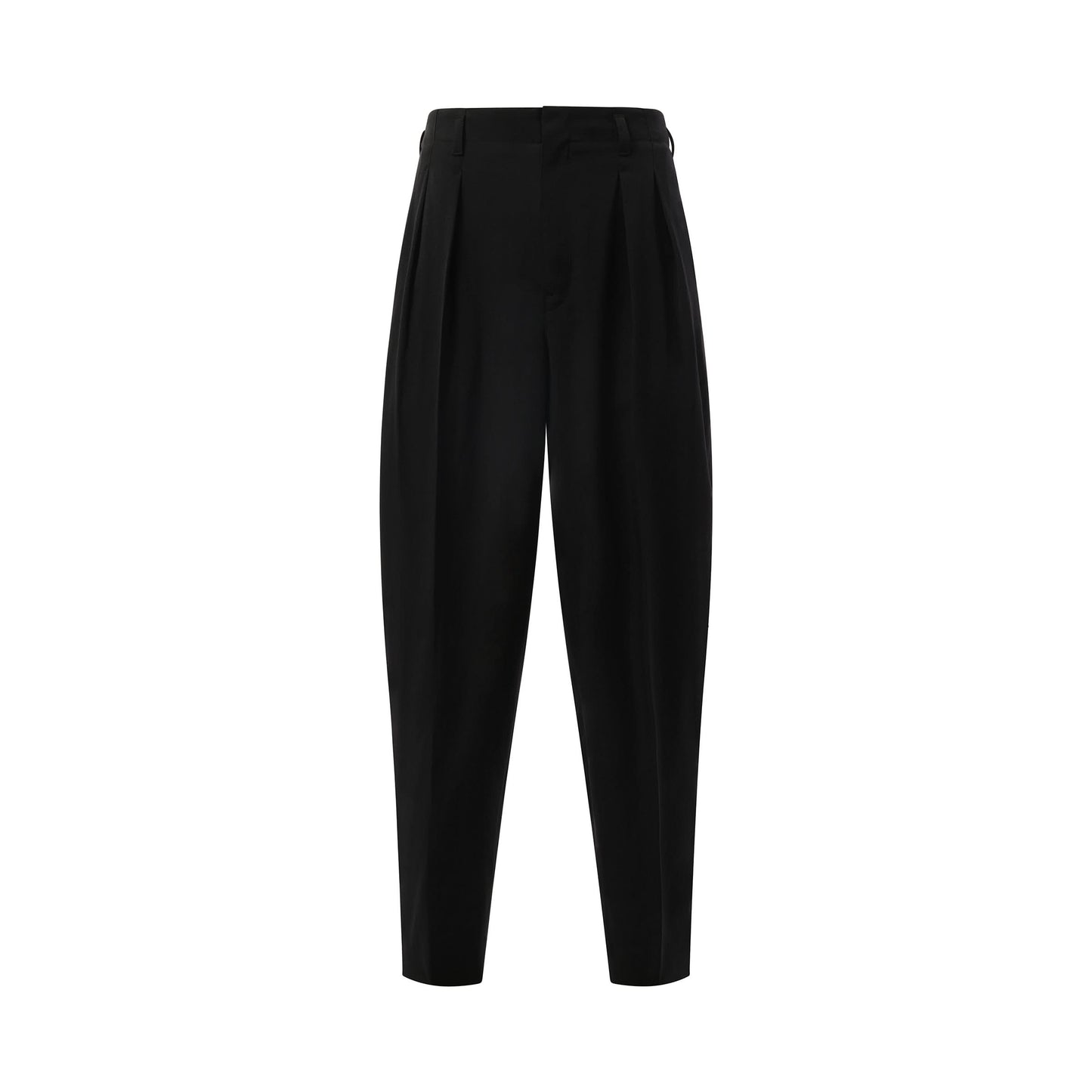 Pleated Tapered Pants in Black