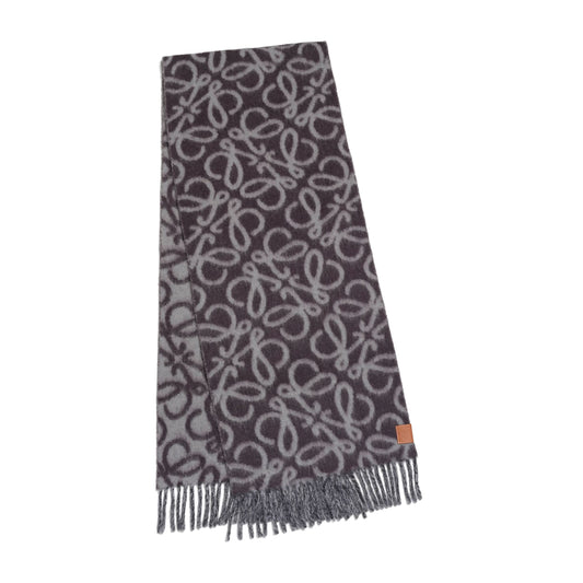 Textured Anagram Scarf in Black/Grey