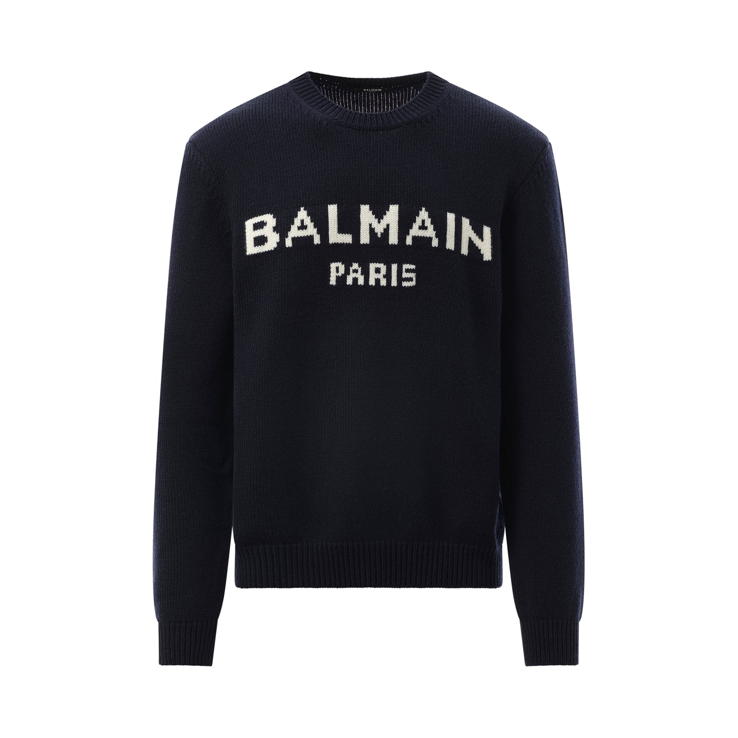 Balmain Wool Sweater in Blue/White