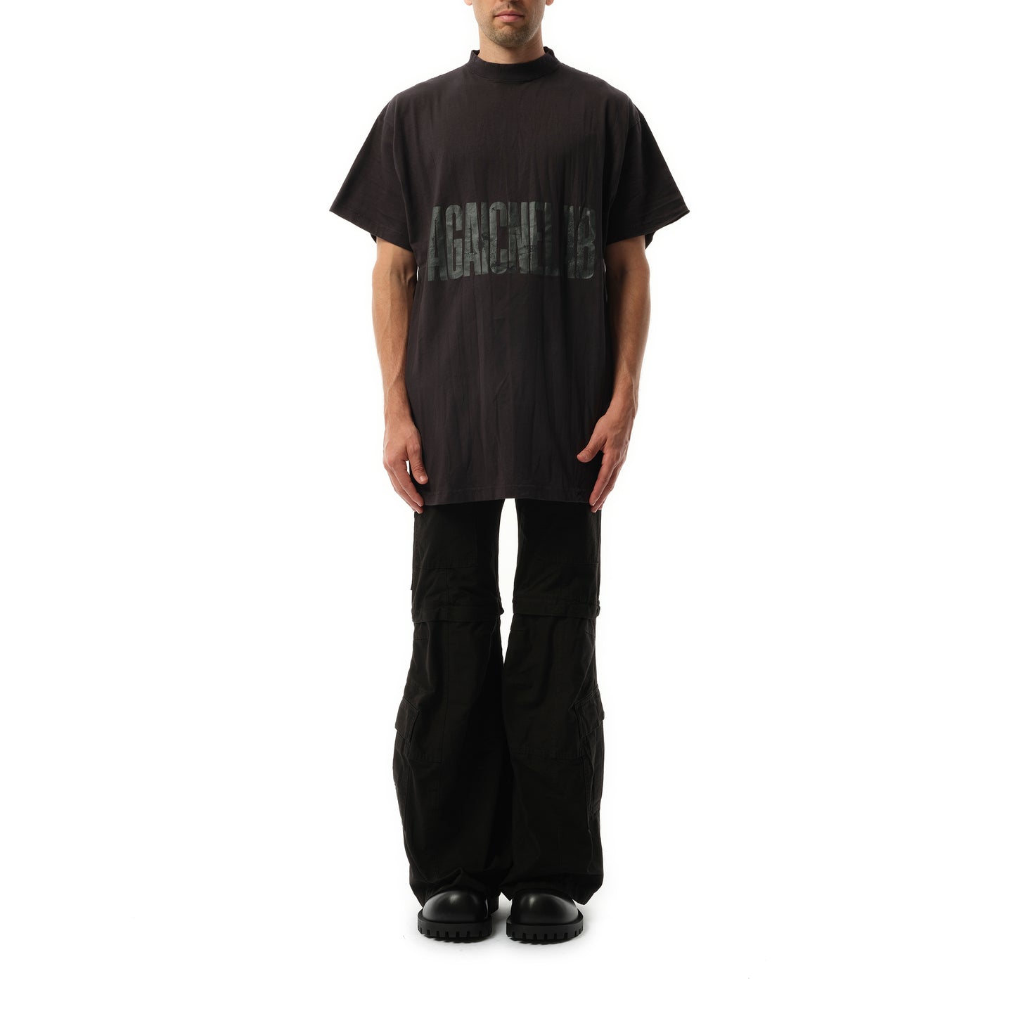 AGAICNELAB Oversized T-Shirt in Washed Black/Anthracite