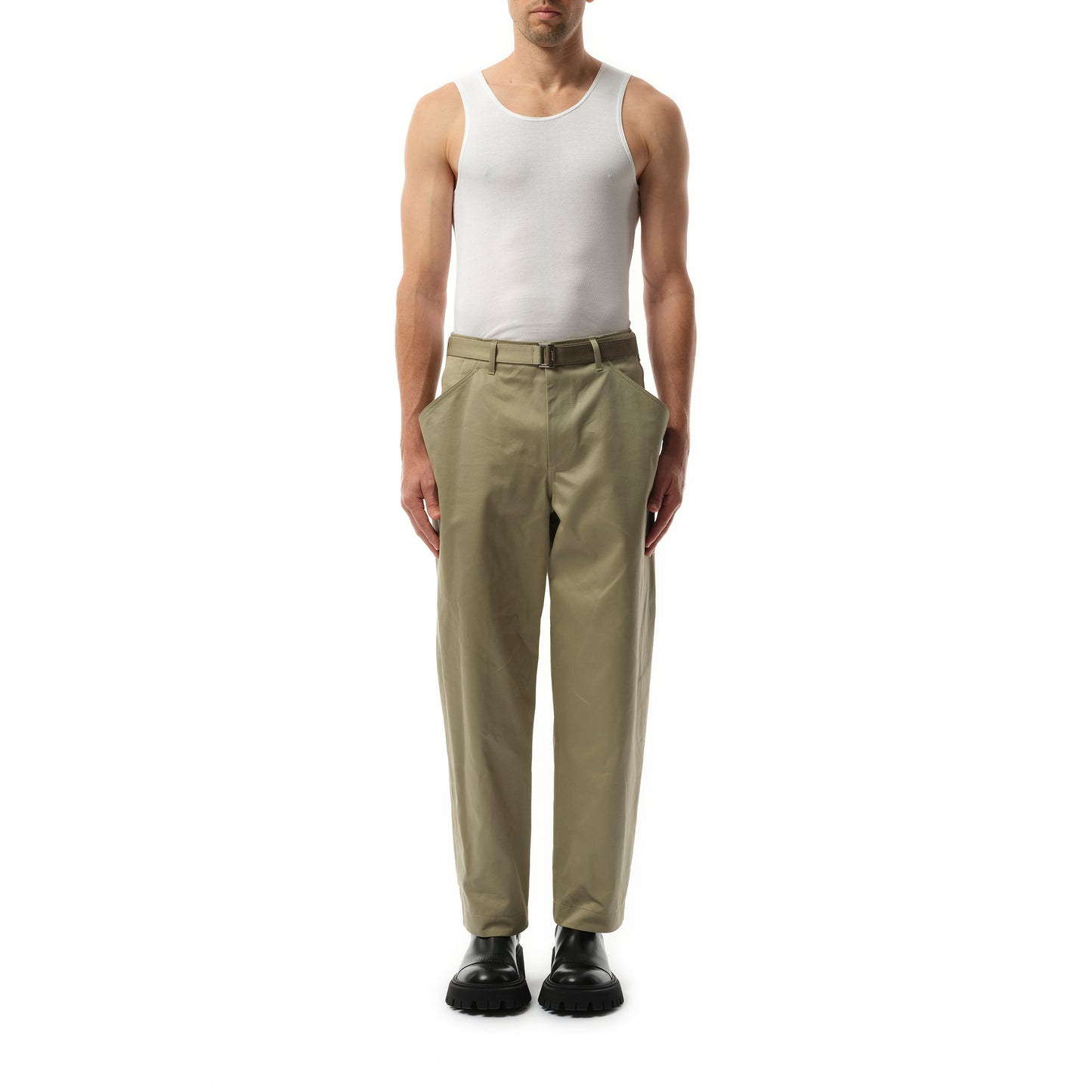 Cotton Chino Pants in Beige