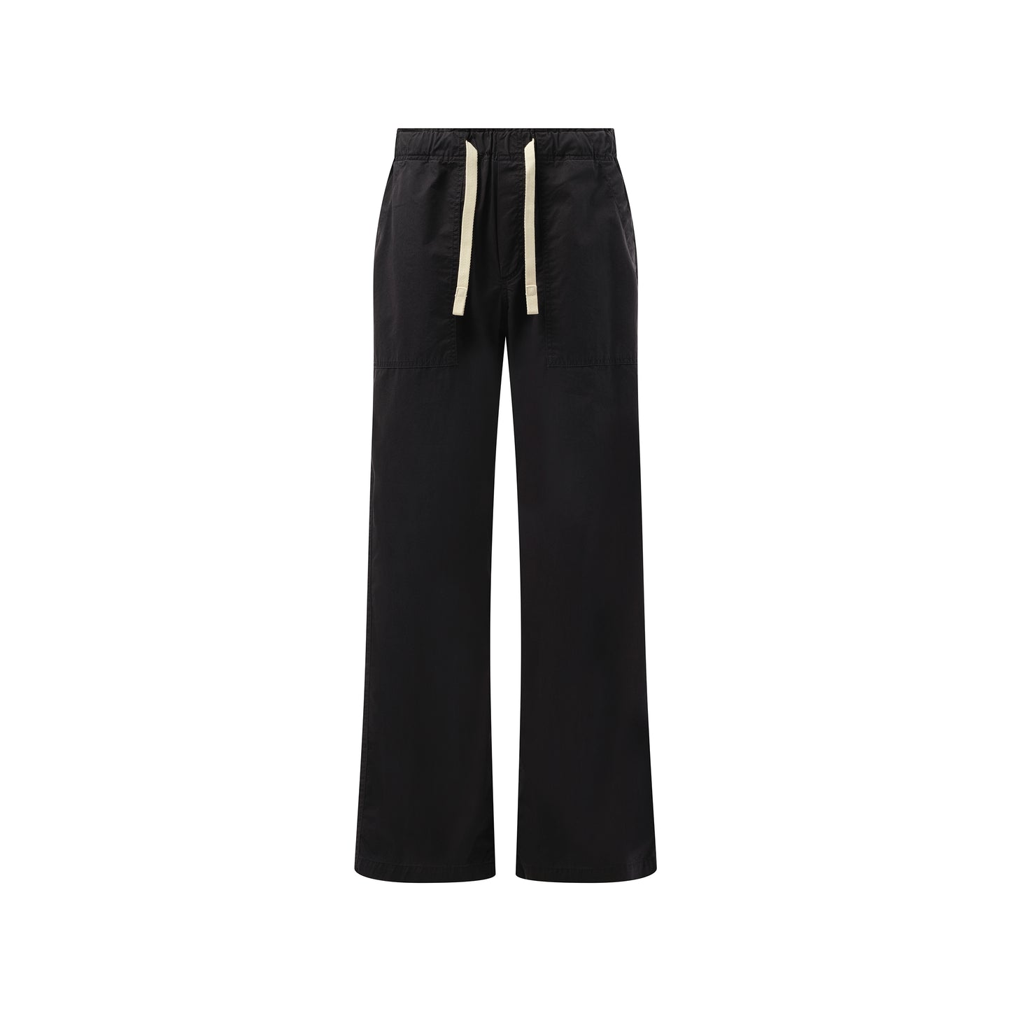 Curved Logo Loose Pants in Black