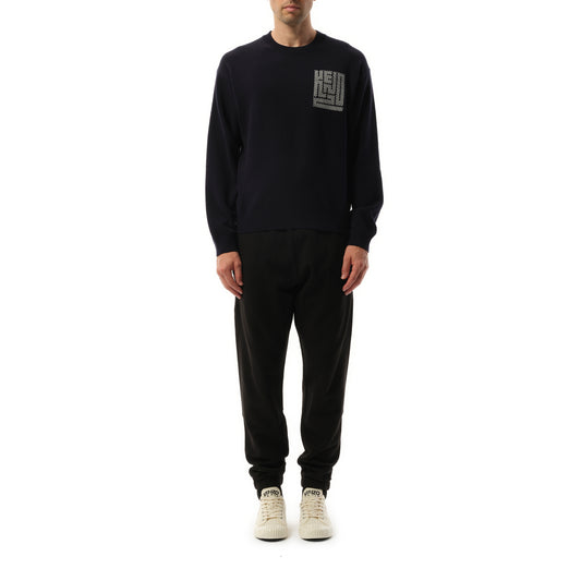 Kenzo Kamon Knit Sweater in Blue/Black