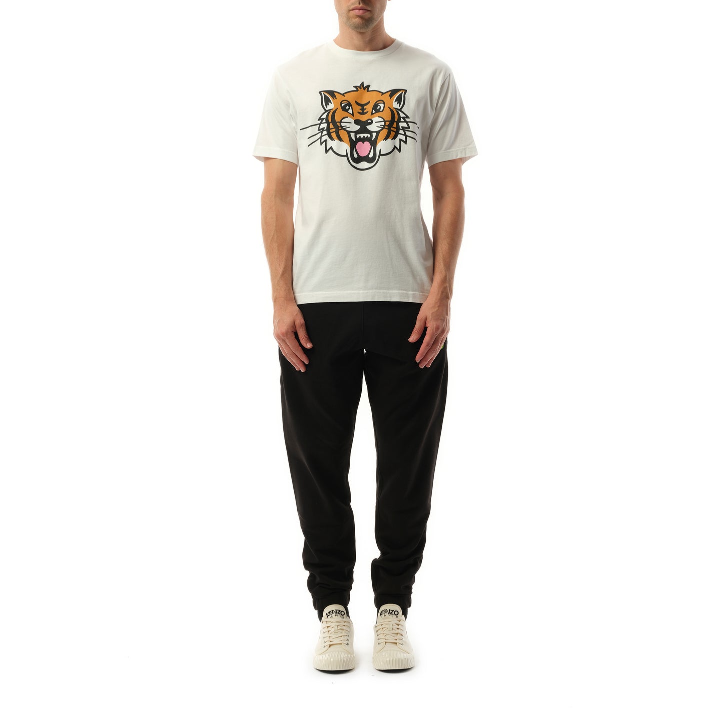 Kenzo Happy Tiger Classic T-Shirt in Off White