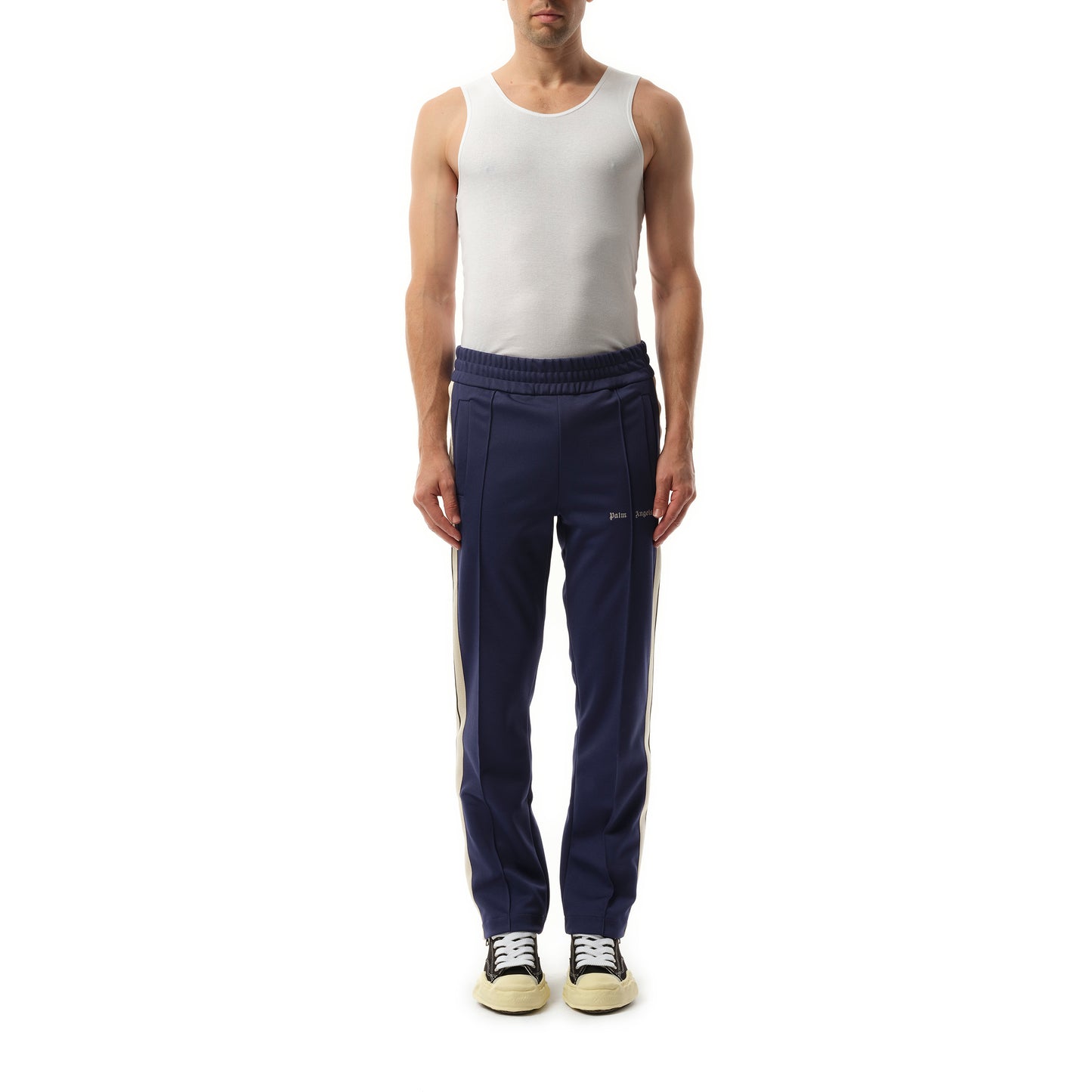 Logo Track Pants in Navy Blue/Off White