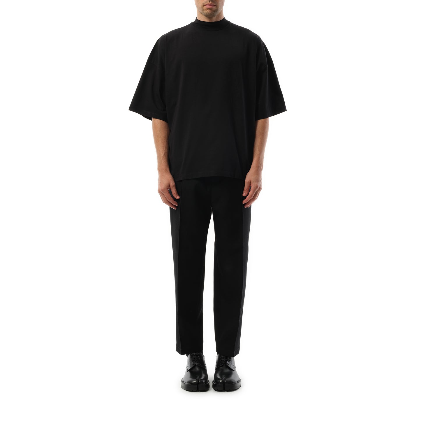 Mock Neck T-Shirt in Black