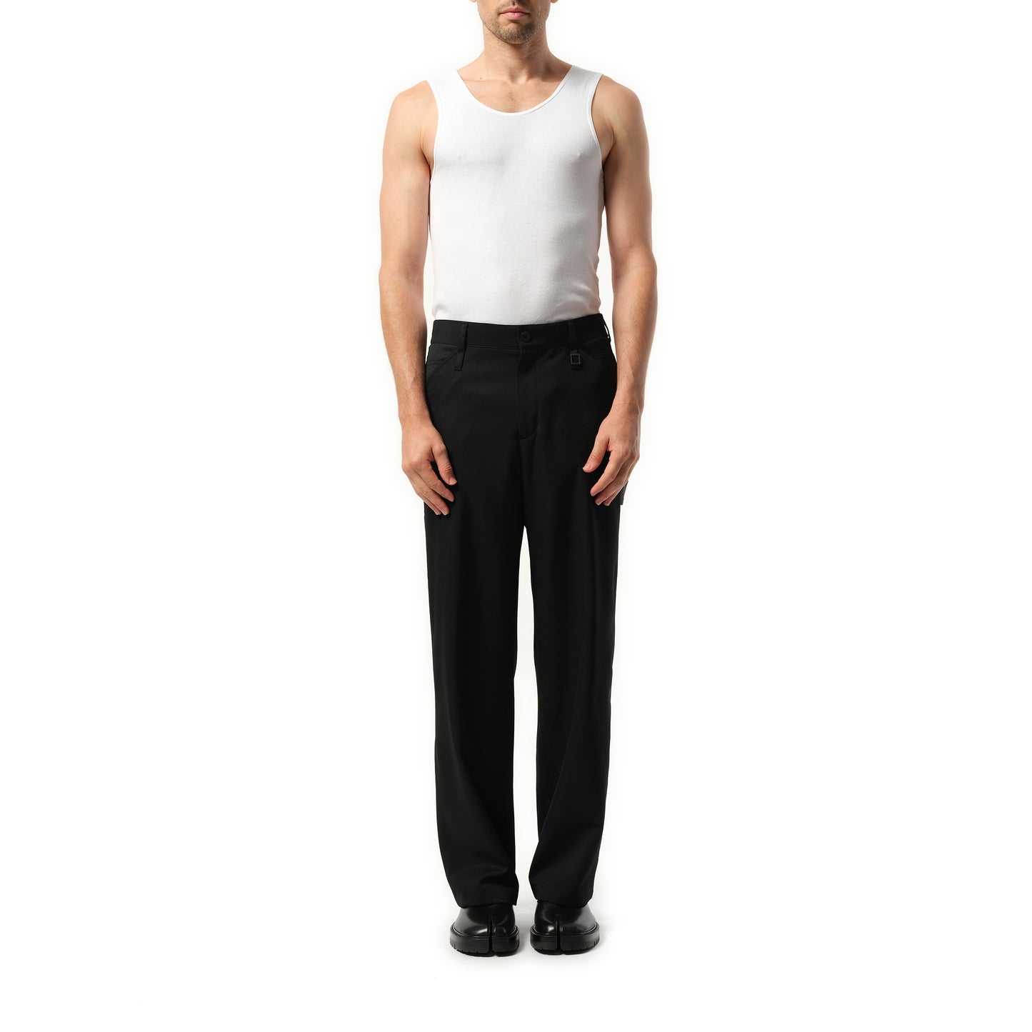 Wool Easy Pants in Black