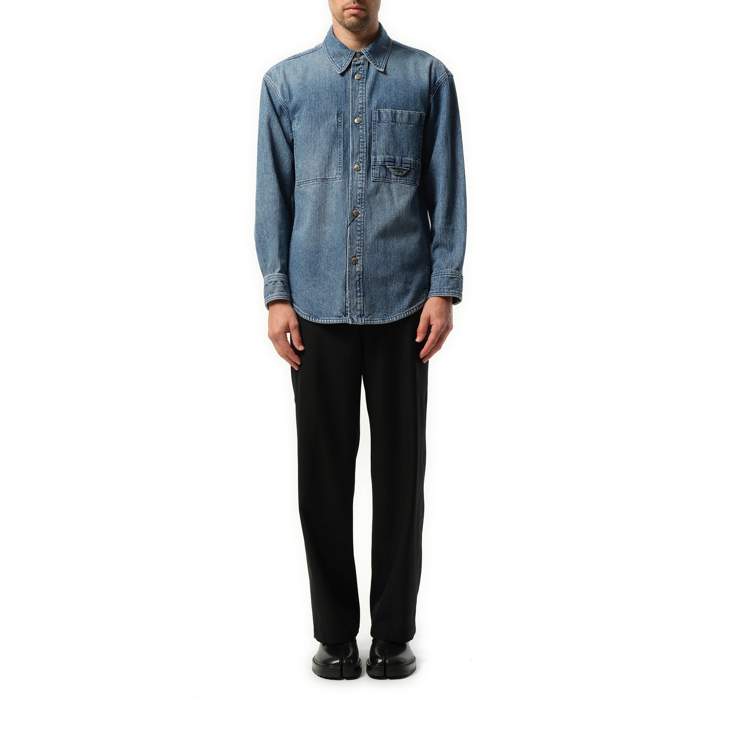 Logo Denim Shirt in Blue