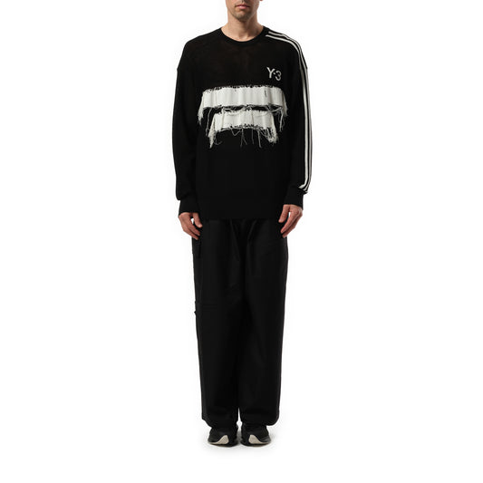 Logo Frayed Sweatshirt in Black