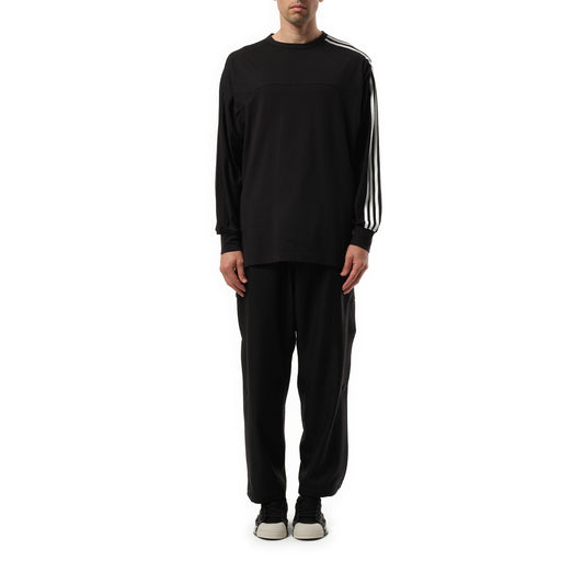 3 Stripe Long Sleeve T-Shirt in Black