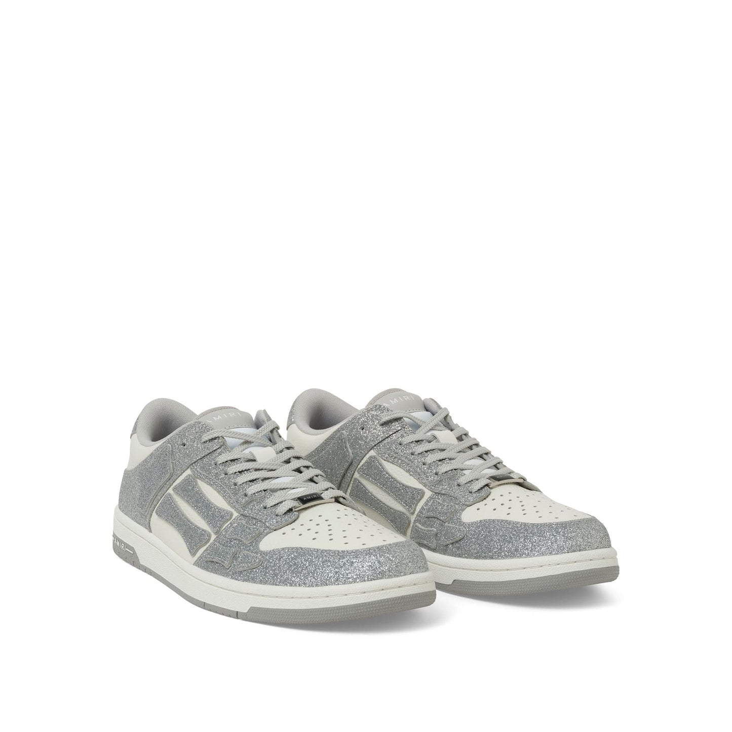 Shimmer Skeleton Sneaker in White/Silver