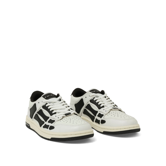 Skeleton Low Top Sneaker in White/Black