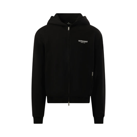 Represent Owners Club Zip Hoodie in Black