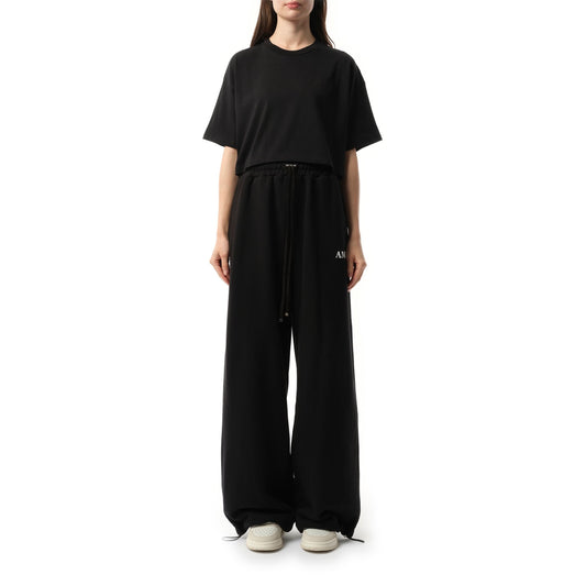 Amiri Embroidered Cropped T-Shirt in Black