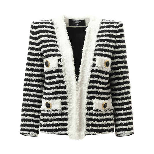 4PKT Mariniere Tweed Jacket in Black/White