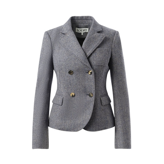 Tailored Jacket in Blue Melange