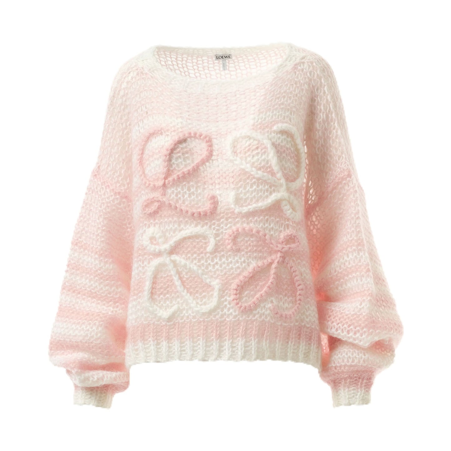 Anagram Sweater in White/Pink