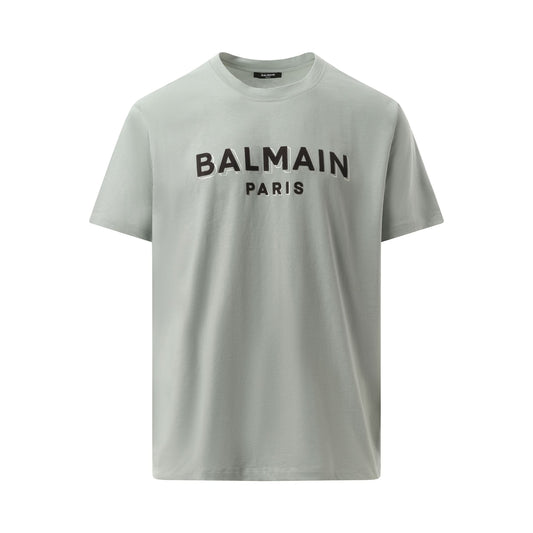 Balmain Flock 
Foil T-Shirt in Grey/Black