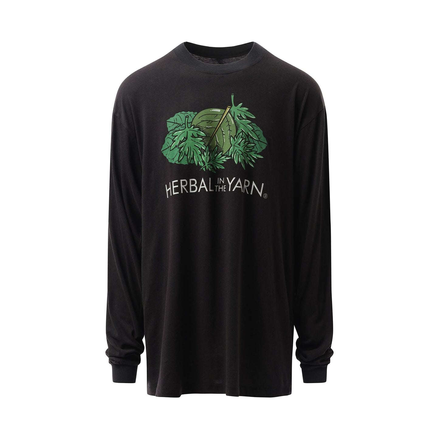 "Herbal in the Yarn" Long Sleeve T-Shirt in Black