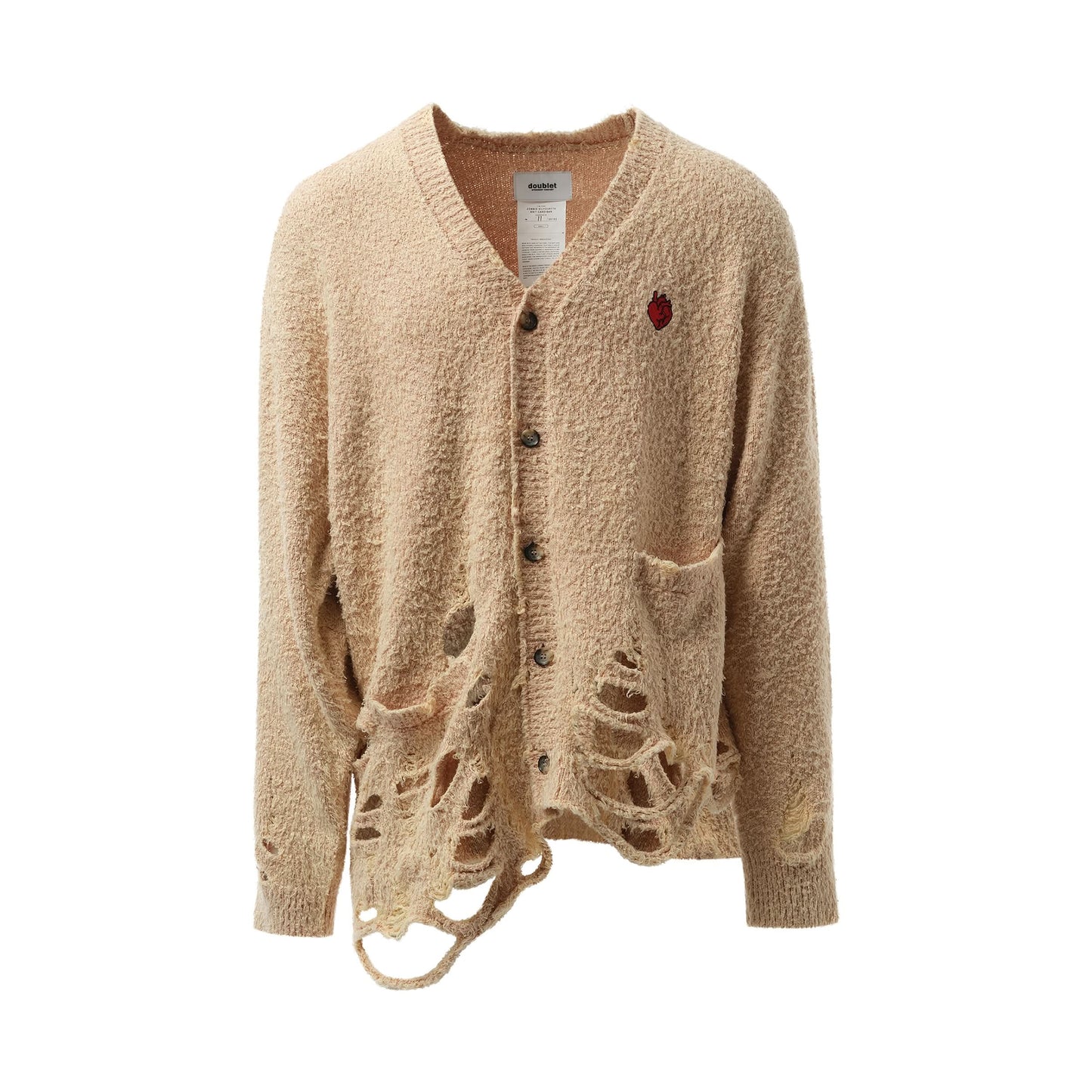 Zombie Silhouette Knit Cardigan in Beige