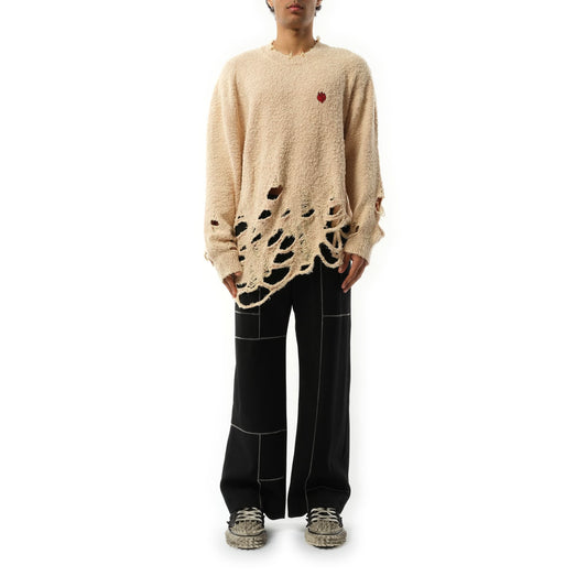 Zombie Silhouette Knit Sweater in Beige