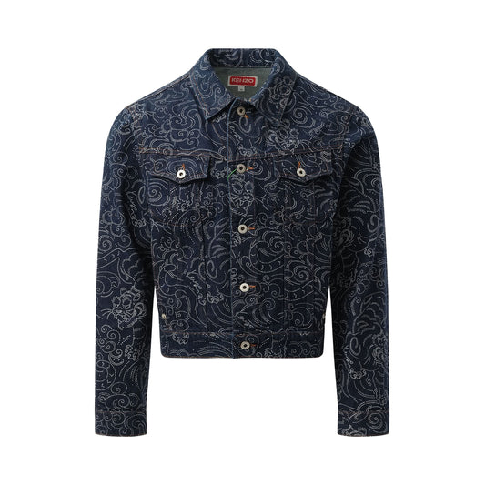 Star Tiger Denim Trucker Jacket in Blue