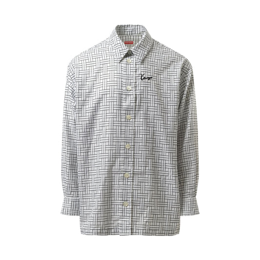 Kenzo Weave Oversized Shirt in White