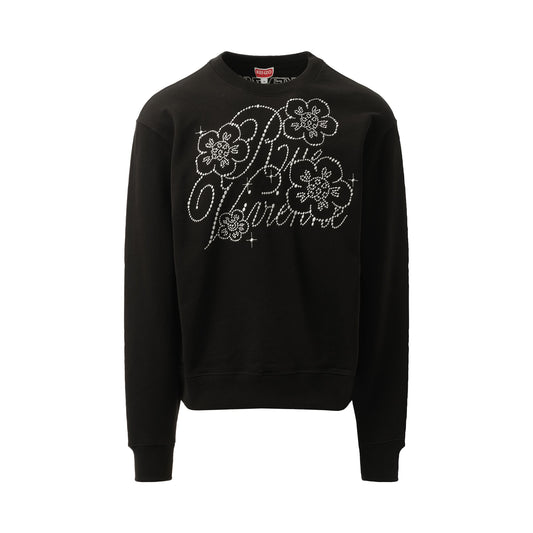 Constellation Embroidered Sweatshirt in Black