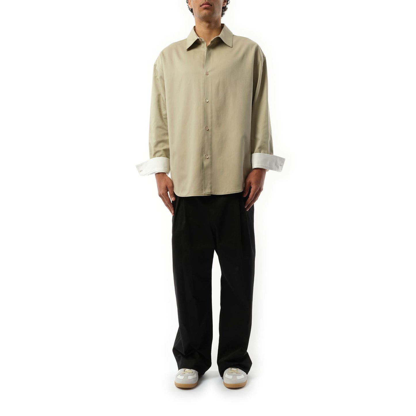 Anagram Overshirt in Sand/White