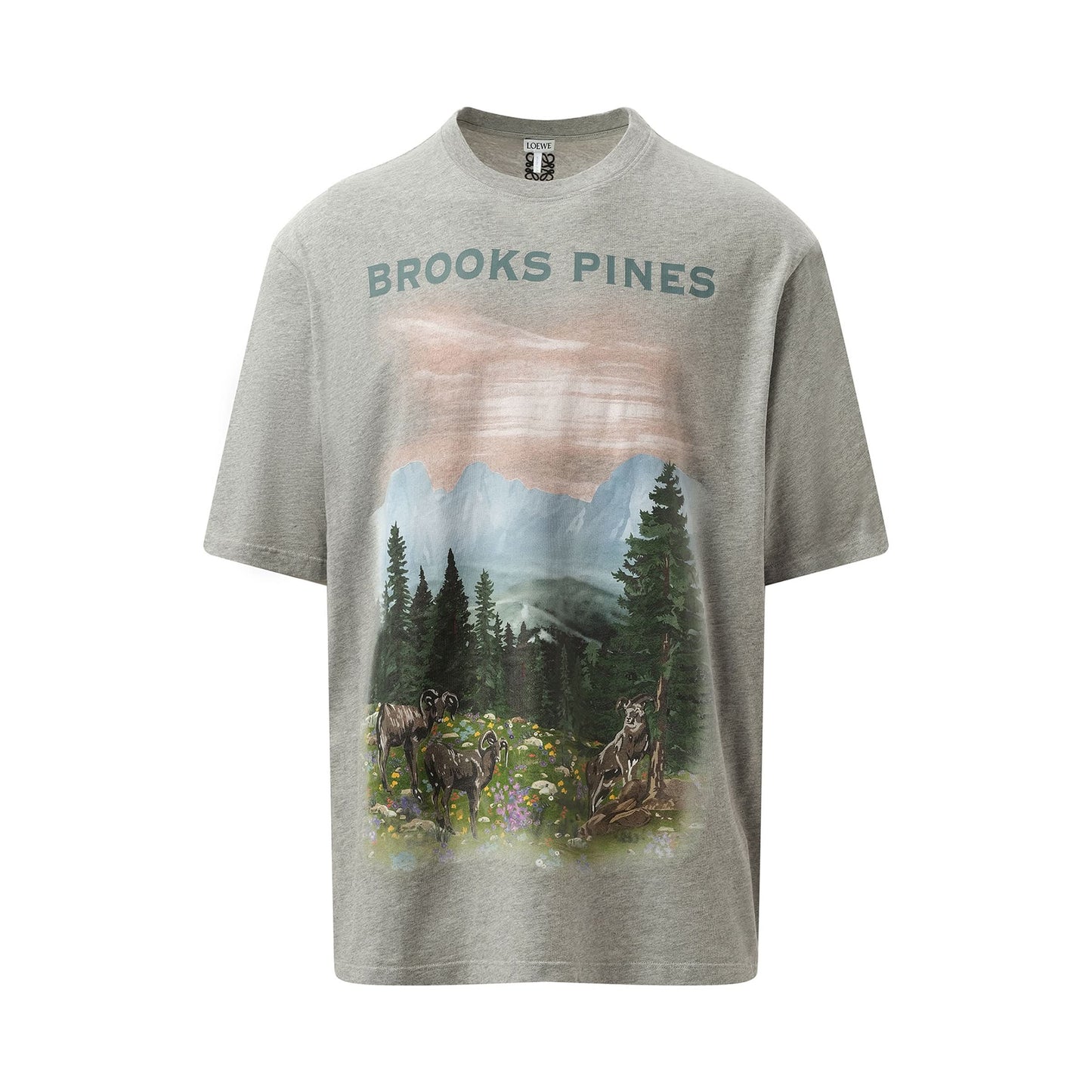 "Brooks Pines" Loose T-Shirt in Grey Melange