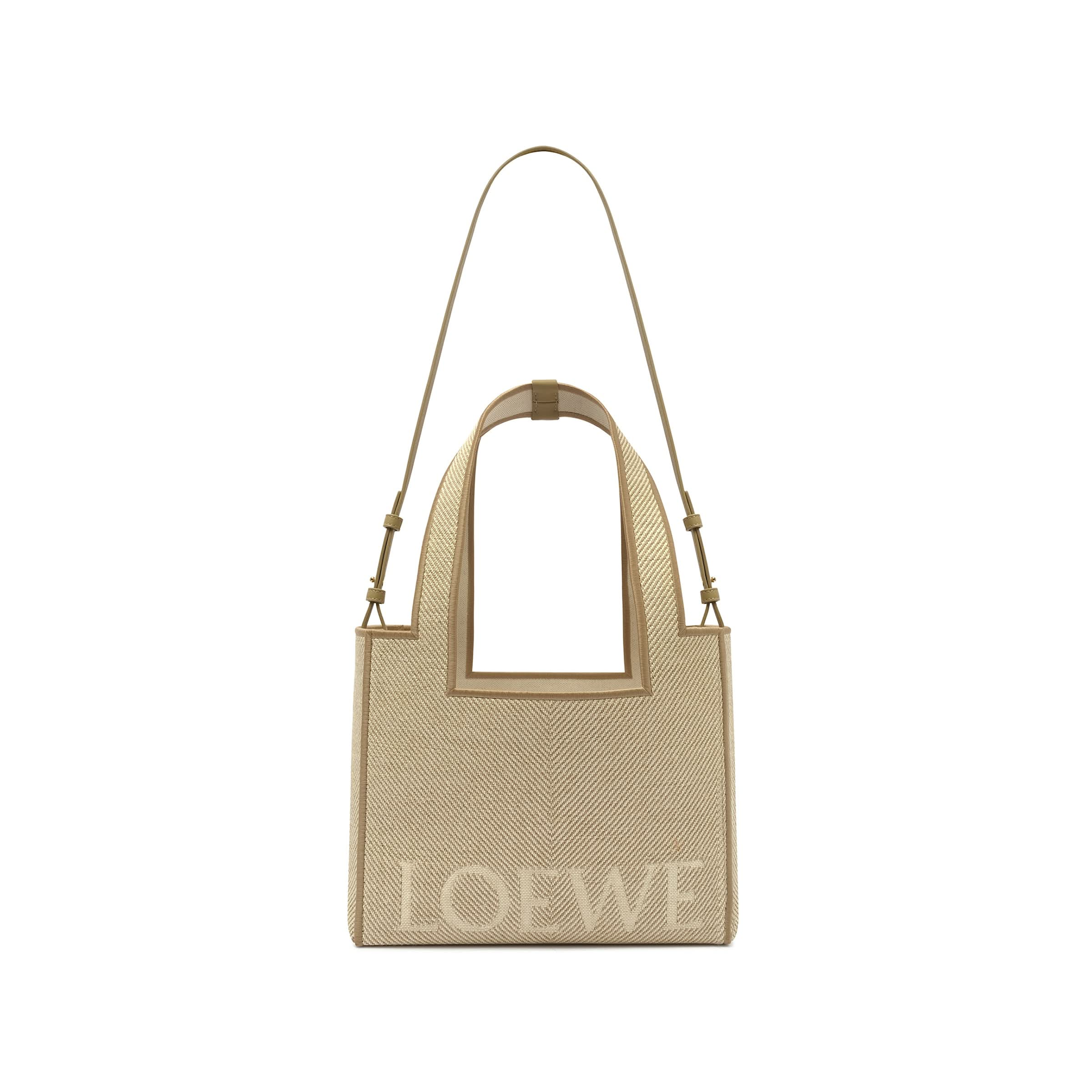 Loewe Font Tote Small Bag in Ecru