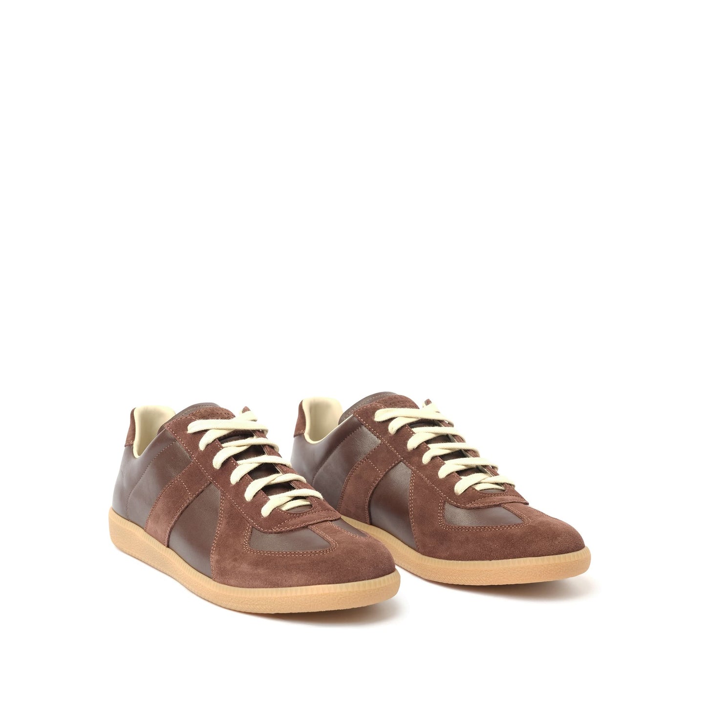 Replica Leather Sneaker in Chic Brown