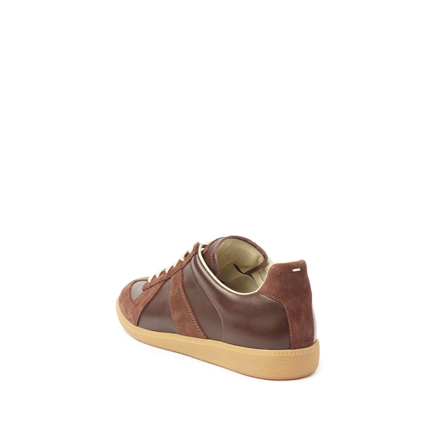 Replica Leather Sneaker in Chic Brown