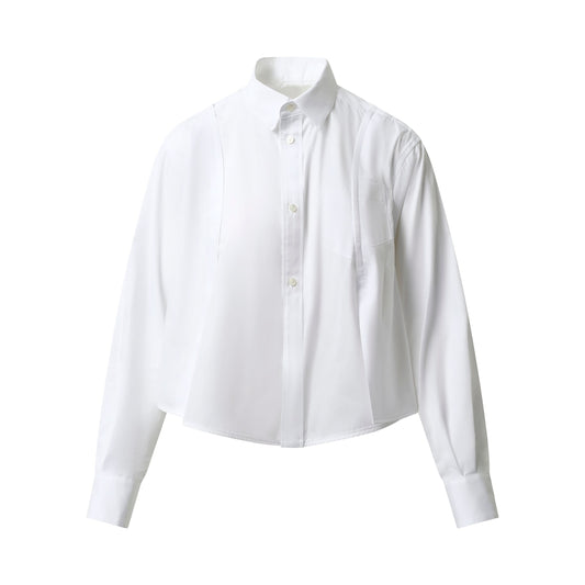 Reconstructed Cotton Poplin Shirt in Off White