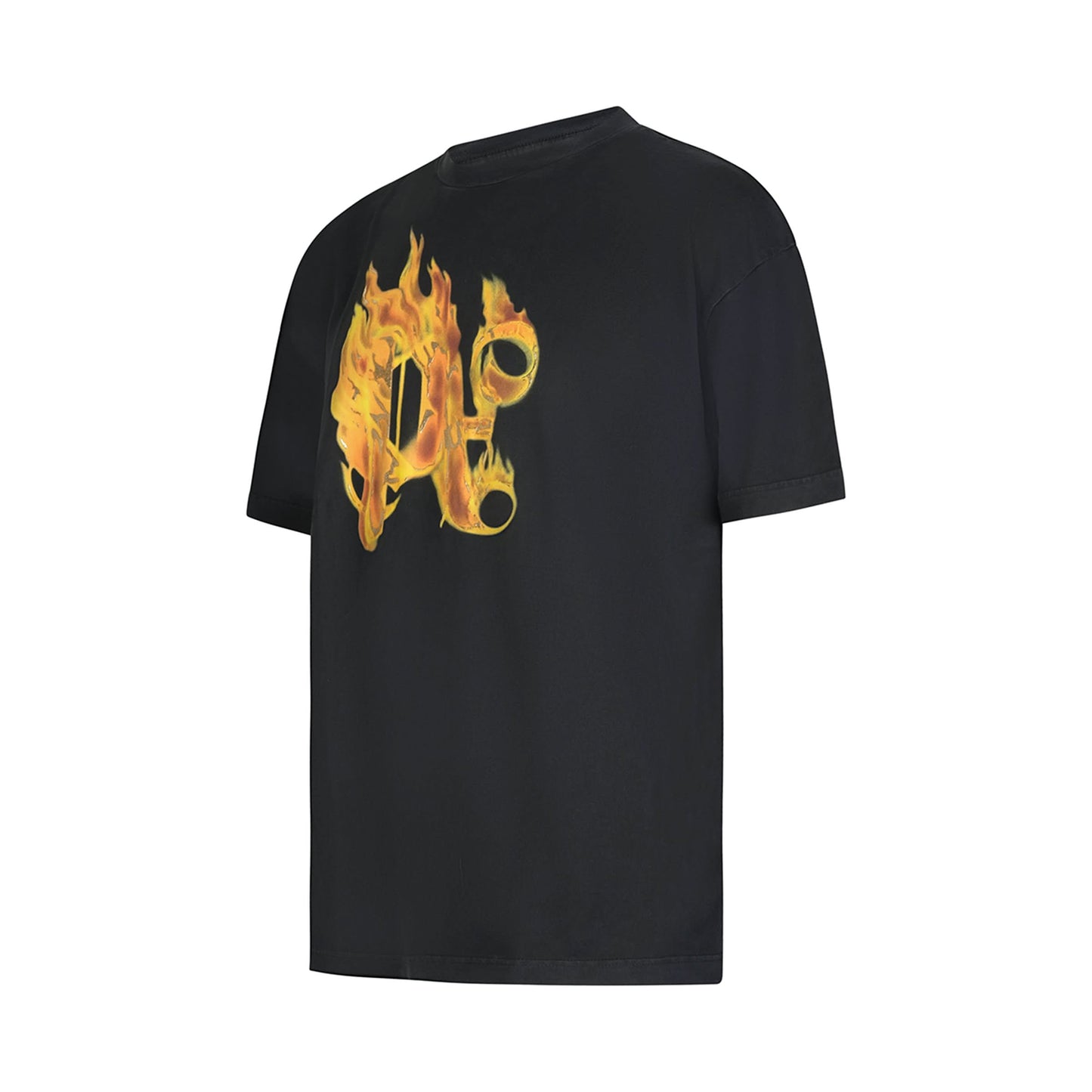 Burning Monogram T-Shirt in Black/Gold