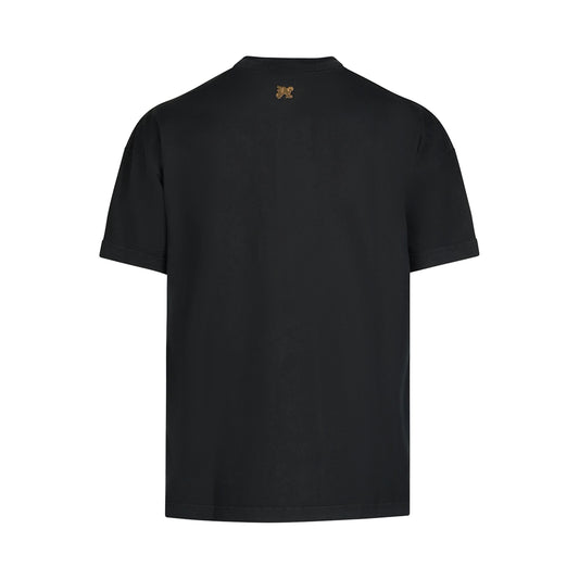 Burning Monogram T-Shirt in Black/Gold