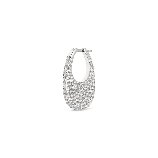 Crystal Embellished Medium Swipe Earring in Silver