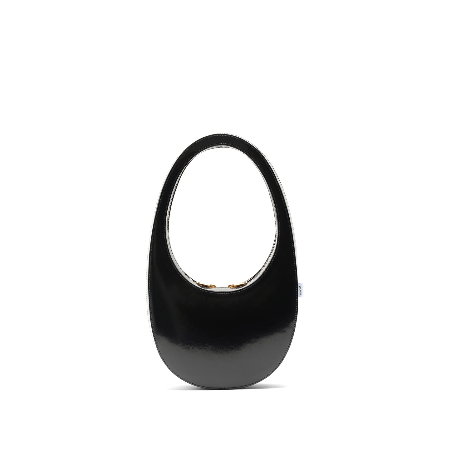 Gloss Leather Swipe Bag in Black