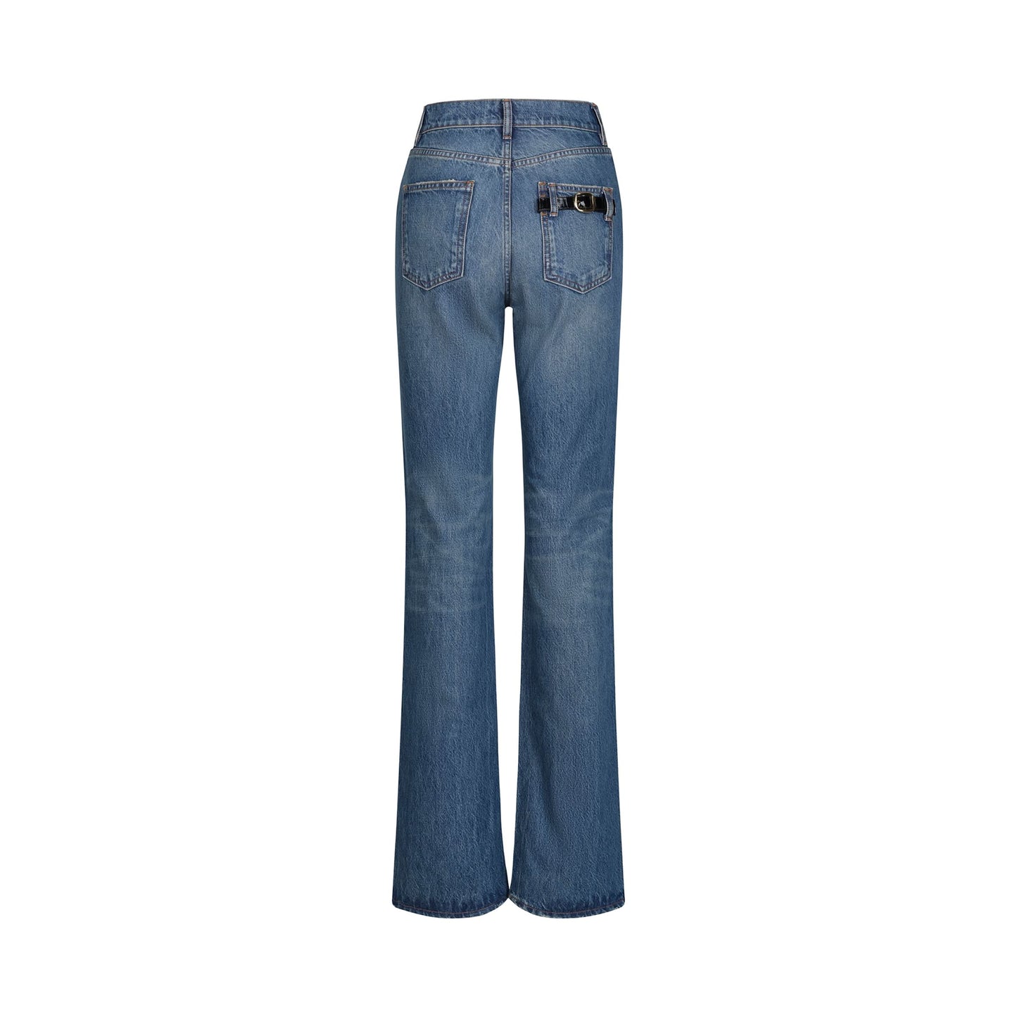 Straight Leg Denim Pants in Blue