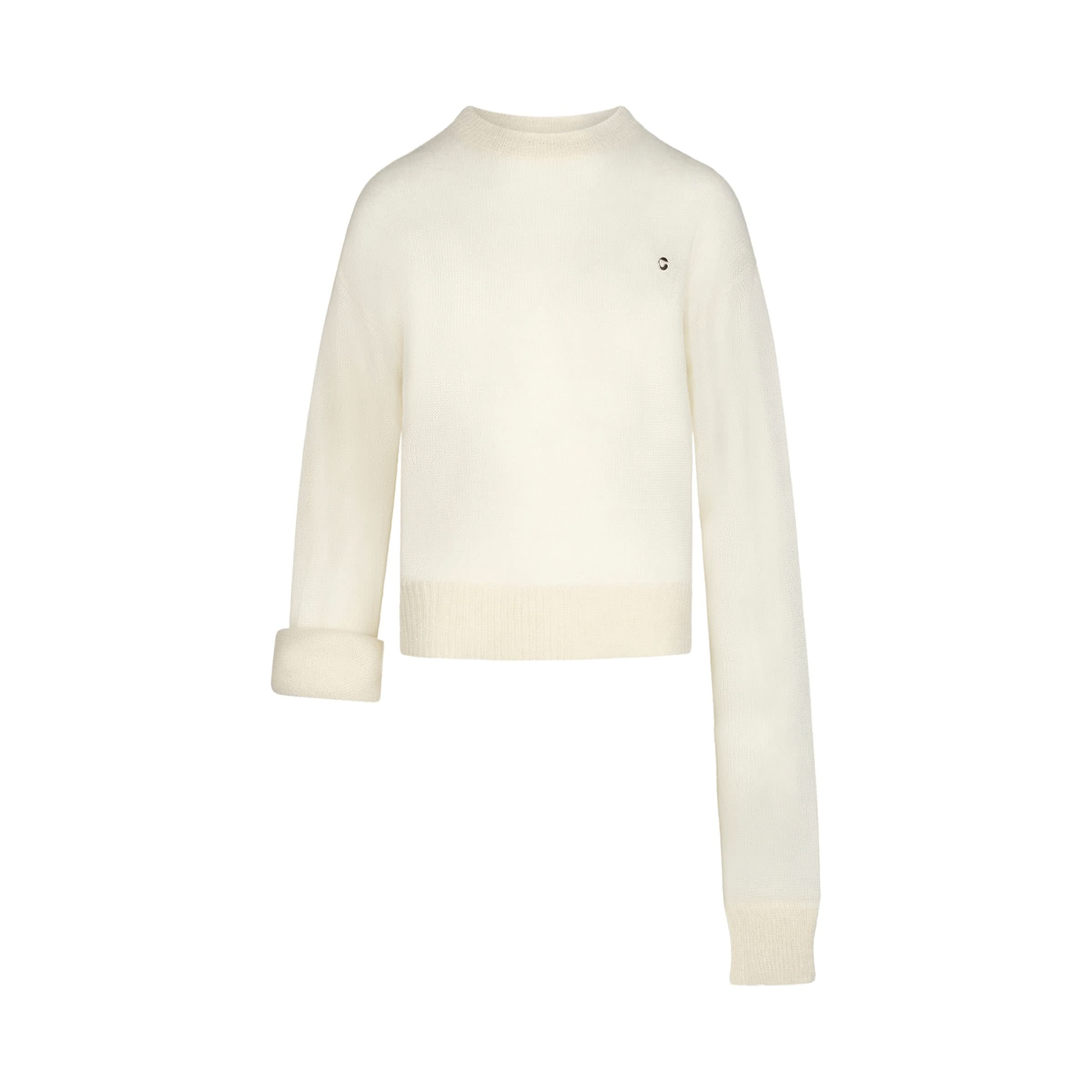 Knotted Sleeves Jumper in White