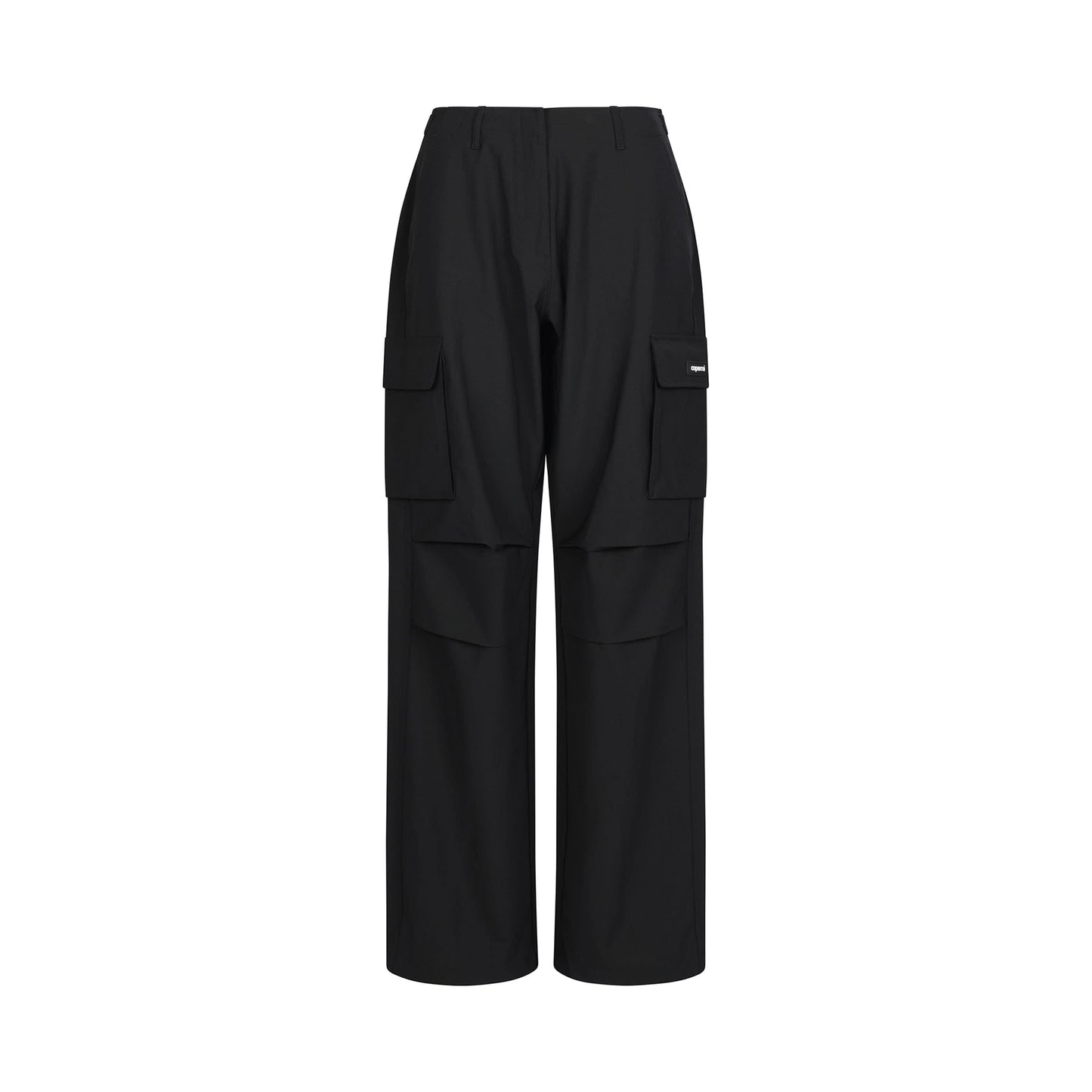 Tailored Wide Leg Cargo Pants in Black