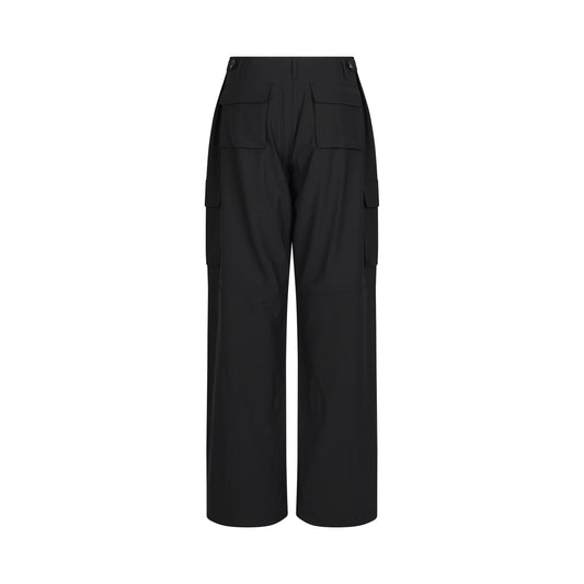 Tailored Wide Leg Cargo Pants in Black